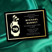 Invitation En Aluminium Elegant Golf 70th Birthday