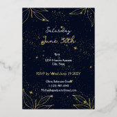 Invitation En Aluminium Élégant Graduation Party Marine Gold Foil Invitati (Verso)