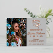 Invitation En Aluminium Élégant Graduation Party Photo Style moderne (Debout devant)