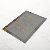 Invitation En Aluminium Elégant Gris Mariage d'encre d'alcool or (Rotation)
