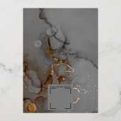 Invitation En Aluminium Elégant Gris Mariage d'encre d'alcool or (Verso)