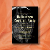 Invitation En Aluminium Élégant Halloween Gold Foil Cocktail Party