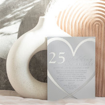 Elegant Heart Argent 25e Anniversaire de Mariage