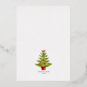 Invitation En Aluminium Elégant Holiday Tree Company Party Real Gold (Verso)