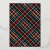 Invitation En Aluminium Elegant Holly | Berries Rich Plaid Noël (Verso)