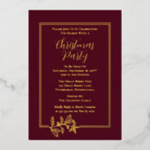 Invitation En Aluminium Elegant Holly | Berries Rich Plaid Noël (Recto)