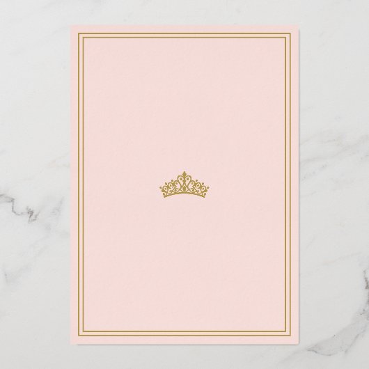 Invitation En Aluminium Élégant Il Était Une Fois Un Baby shower Princesse (Verso)