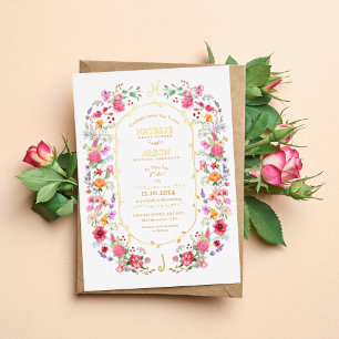 Invitation En Aluminium Élégant jardin de mariage printanier de prairie de