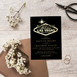 Invitation En Aluminium Elégant Las Vegas Destination Mariage Real<br><div class="desc">Celebrate in style with these stylish and very trendy wedding invitations. This design is easy to personalize with your special event wording and your guests will be thrilled when they receive these fabulous invites. The cover photo has been designed using resources from Freepik.com</div>