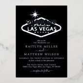 Invitation En Aluminium Elégant Las Vegas Destination Mariage Real (Recto)