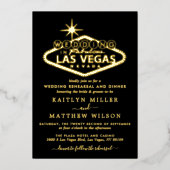 Invitation En Aluminium Elégant Las Vegas Destination Mariage Rehearsal (Recto)