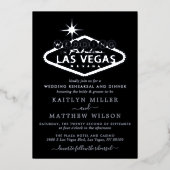 Invitation En Aluminium Elégant Las Vegas Destination Mariage Rehearsal (Recto)