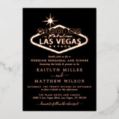 Invitation En Aluminium Elégant Las Vegas Destination Mariage Rehearsal (Recto)