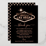 Invitation En Aluminium Elégant Las Vegas Destination Merci de mariage<br><div class="desc">Dites merci en style avec ces roses mariage en or réel Las Vegas pressé feuille merci cartes. Le libellé modèle est facile à personnaliser et votre famille et vos amis seront ravis quand ils recevront ces fabuleux remerciements.</div>