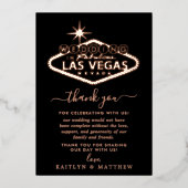 Invitation En Aluminium Elégant Las Vegas Destination Merci de mariage (Recto)