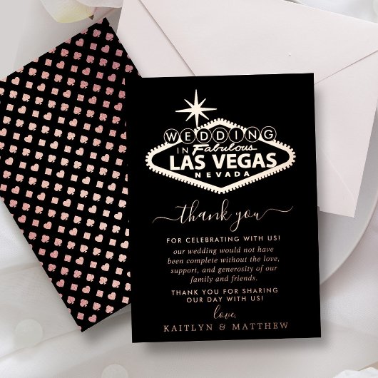 Invitation En Aluminium Elégant Las Vegas Destination Merci de mariage
