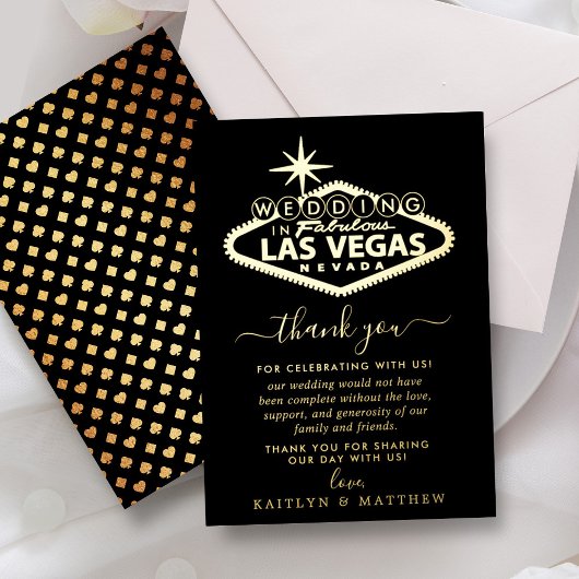 Invitation En Aluminium Elégant Las Vegas Destination Merci de mariage