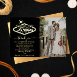 Invitation En Aluminium Elégant Las Vegas Destination Merci de mariage<br><div class="desc">Dites merci en style avec ces mariage tendance Las Vegas véritable feuille d'or pressé merci cartes. Le texte et la photo modèles sont faciles à personnaliser et votre famille et vos amis seront ravis de recevoir ces fabuleux remerciements.</div>