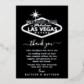 Invitation En Aluminium Elégant Las Vegas Destination Merci de mariage (Recto)