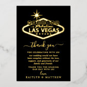 Invitation En Aluminium Elégant Las Vegas Destination Merci de mariage (Recto)