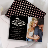 Invitation En Aluminium Elégant Las Vegas Photo Mariage Enregistrer La Dat