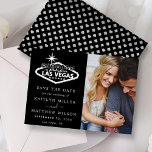 Invitation En Aluminium Elégant Las Vegas Photo Mariage Enregistrer La Dat<br><div class="desc">Célébrez dans le style avec ces photo mariage tendance Las Vegas vrai feuille argent pressé enregistrer les cartes de date. Le texte et la photo modèles sont faciles à personnaliser et votre famille et vos amis seront ravis de recevoir ces fabuleux remerciements. Les éléments mariages correspondants se trouvent dans la...</div>