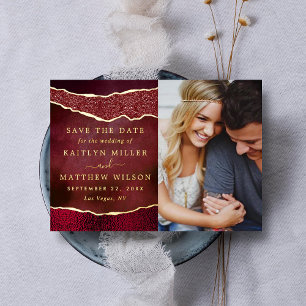 Invitation En Aluminium Elégant Las Vegas Photo Mariage Enregistrer La Dat