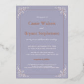 Invitation En Aluminium Élégant Lavendar rose pâle Mariage minimal (Recto)