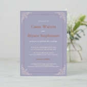 Invitation En Aluminium Élégant Lavendar rose pâle Mariage minimal (Debout devant)