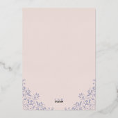 Invitation En Aluminium Élégant Lavendar rose pâle Mariage minimal (Verso)