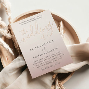 Invitation En Aluminium Élégant Le Mariage De Calligraphie Rose Gold