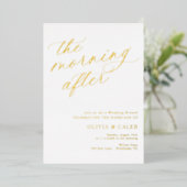 Invitation En Aluminium Élégant Le Matin Après Brunch Mariage (Debout devant)