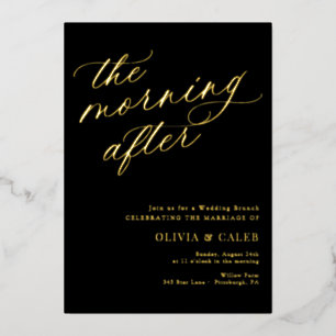 Invitation En Aluminium Élégant Le Matin Après Brunch Mariage