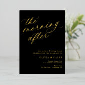 Invitation En Aluminium Élégant Le Matin Après Brunch Mariage (Debout devant)