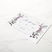 Invitation En Aluminium Elégant Lilac Fleurs sauvages Mariage Enregistrer  (Rotation)