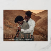 Invitation En Aluminium Elegant Love and Thanks Dusty Rose Photo Mariage (Recto)