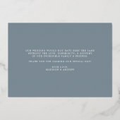 Invitation En Aluminium Elegant Love and Thanks Slate Blue Photo Mariage (Verso)