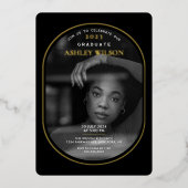 Invitation En Aluminium Elégant Luxe Photo Graduation (Recto)