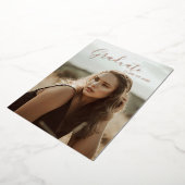 Invitation En Aluminium Elégant Luxe Photo Rose Gold Graduate Foil Invitat (Rotation)