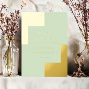 Invitation En Aluminium Élégant Luxueux Moderne Mariage Or Argent