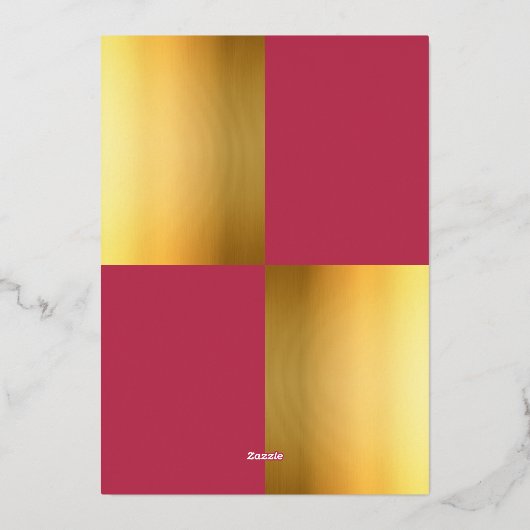 Invitation En Aluminium Elégant Luxury Gold Script Magenta Mariage encadré (Verso)