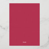 Invitation En Aluminium Elégant Luxury Gold Script Magenta Modern Mariage (Verso)
