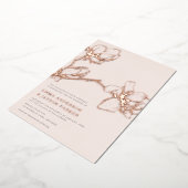 Invitation En Aluminium Élégant Magnolia Mariage Bleu Rose Or (Rotation)