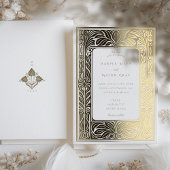 Invitation En Aluminium Élégant Mariage Art déco Gold Foil