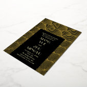 Invitation En Aluminium Élégant mariage asiatique en or noir. Chinois clas (Rotation)