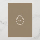 Invitation En Aluminium Elégant Mariage Beige Main Tirée Bow & Ribbon (Verso)