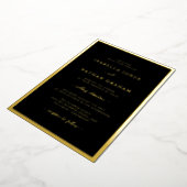 Invitation En Aluminium Élégant Mariage Black Gold (Rotation)