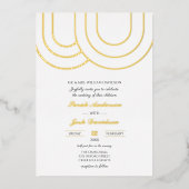 Invitation En Aluminium Élégant Mariage blanc et or simple (Recto)