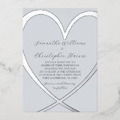 Invitation En Aluminium Elégant Mariage bleu foncé argent (Recto)