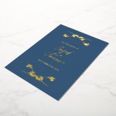 Invitation En Aluminium Elégant Mariage bleu marine (Rotation)